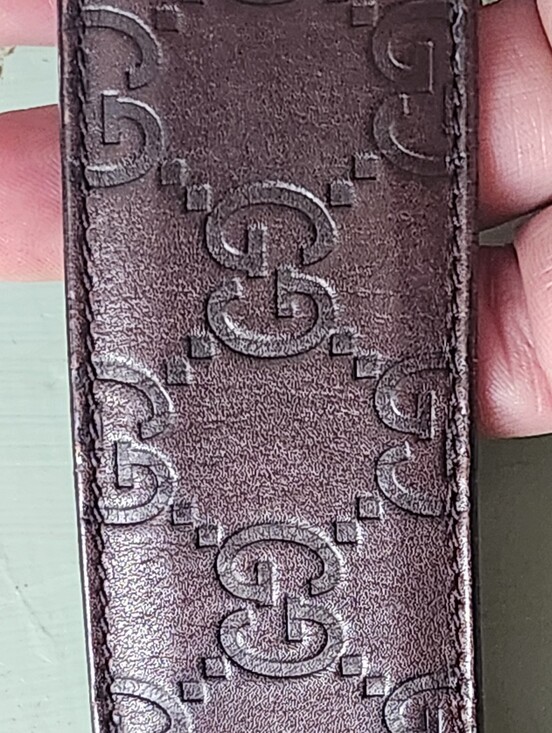 Gucci Guccissima Interlocking G Dark Brown Leather Belt Gold Tone Buckle main image 6